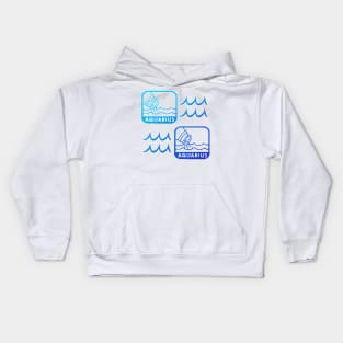 Aquarius Birth Sign - Blue Kids Hoodie